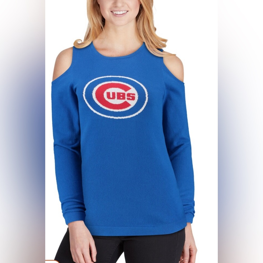 Chicago Cubs - Womens Cold Shoulder Sweater - Size M